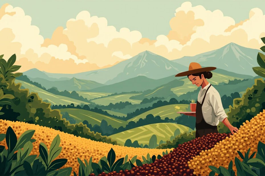 Ilustración flat vectorial sobre Colombia 2026
